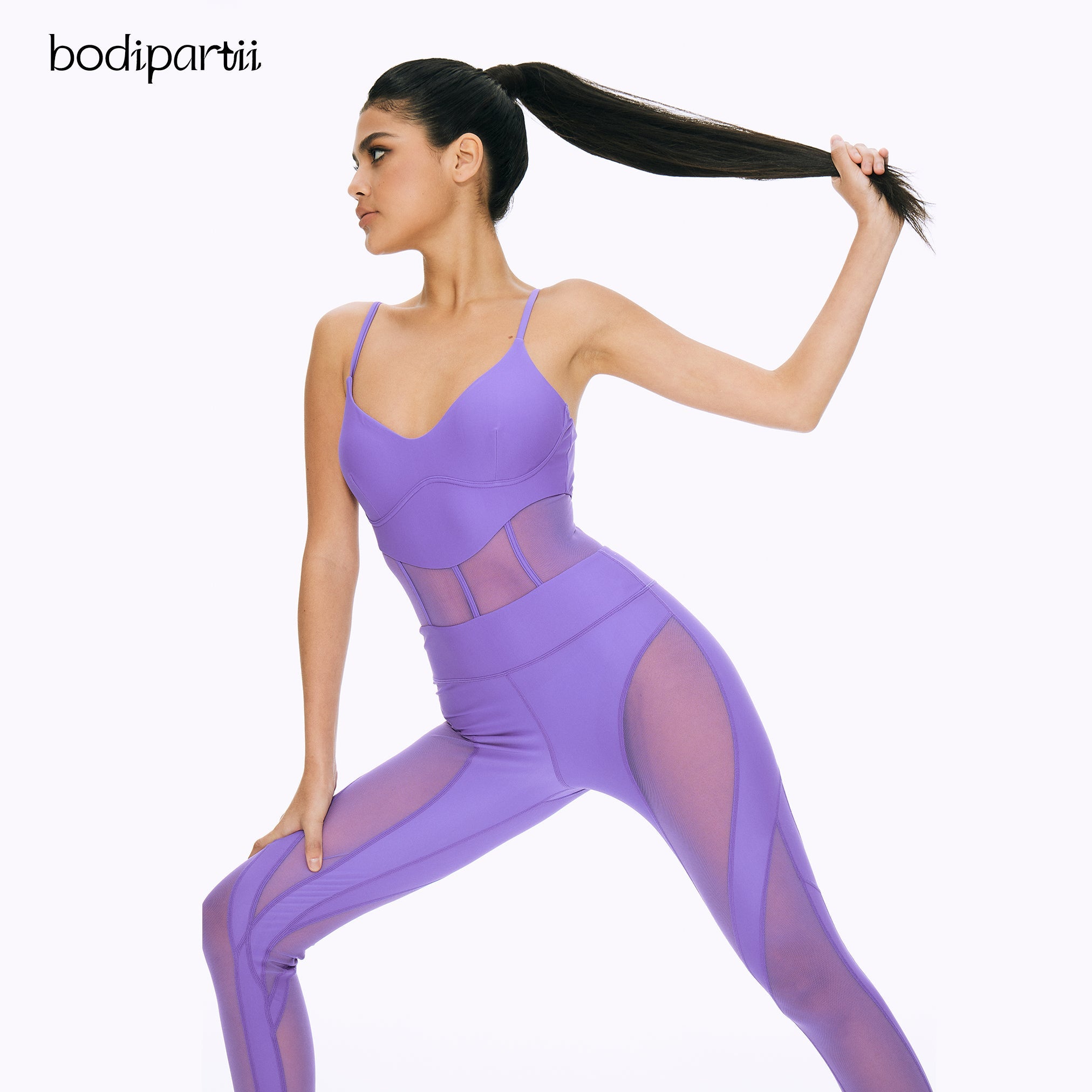 Mesh Panel Sexy Workout Bodysuit